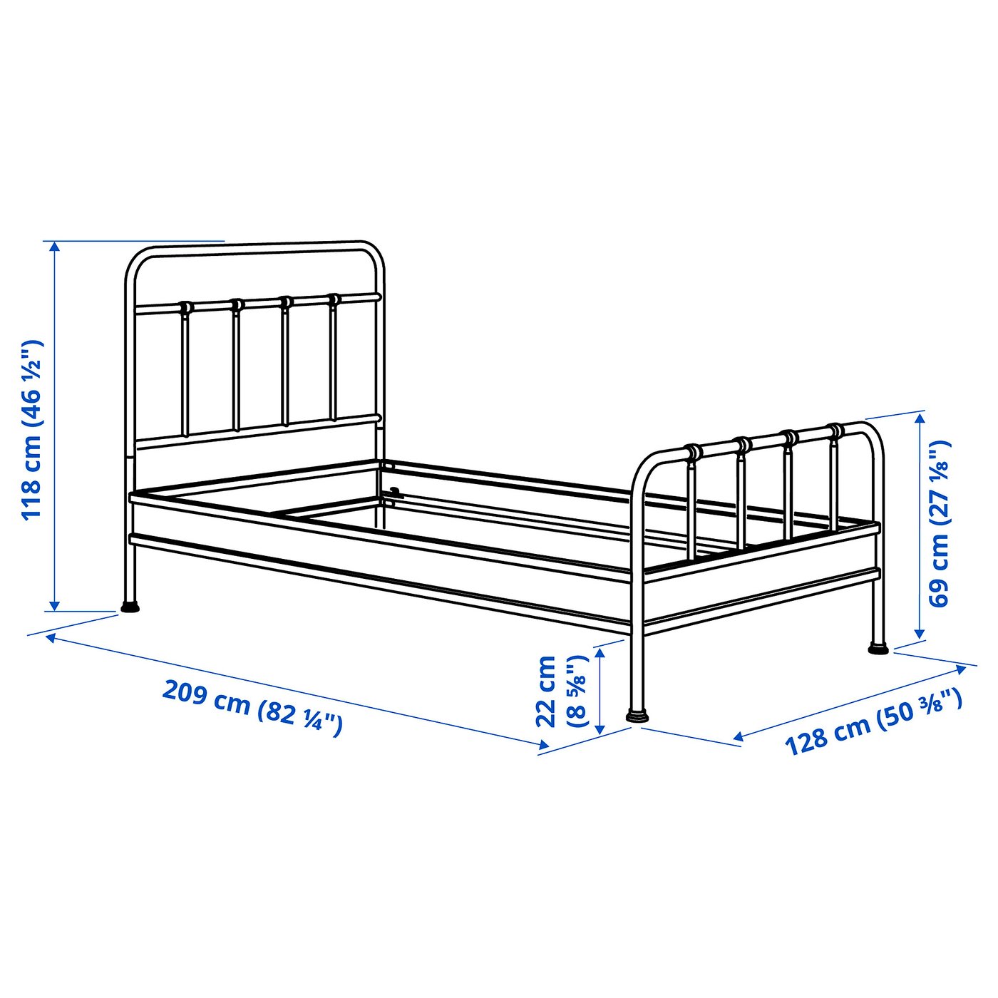 STJÄRNÖ シェルノー ベッドフレーム, チャコール/ロンセット, 120x200