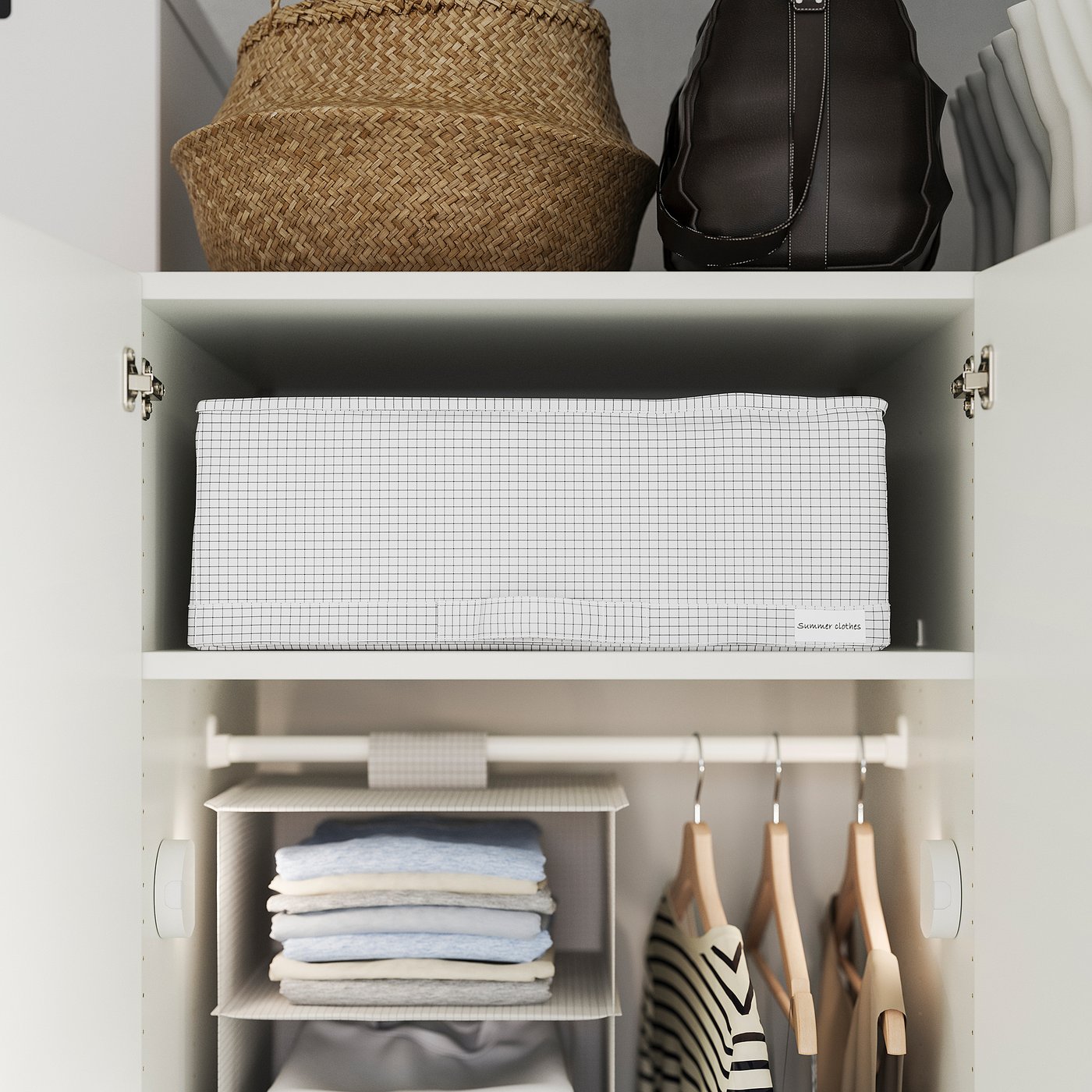 STUK ストゥーク 収納ケース, ホワイト/ブラック, 51x51x18 cm - IKEA