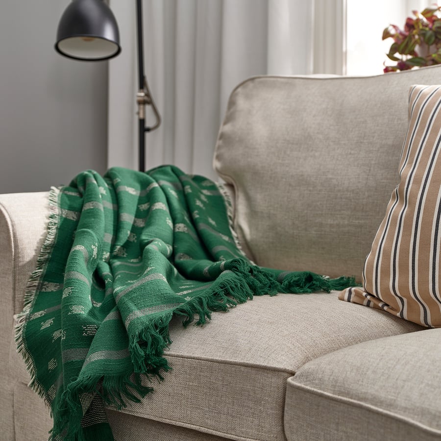 SVINROT スヴィンロート ブランケット, ダークグリーン, 130x170 cm IKEA