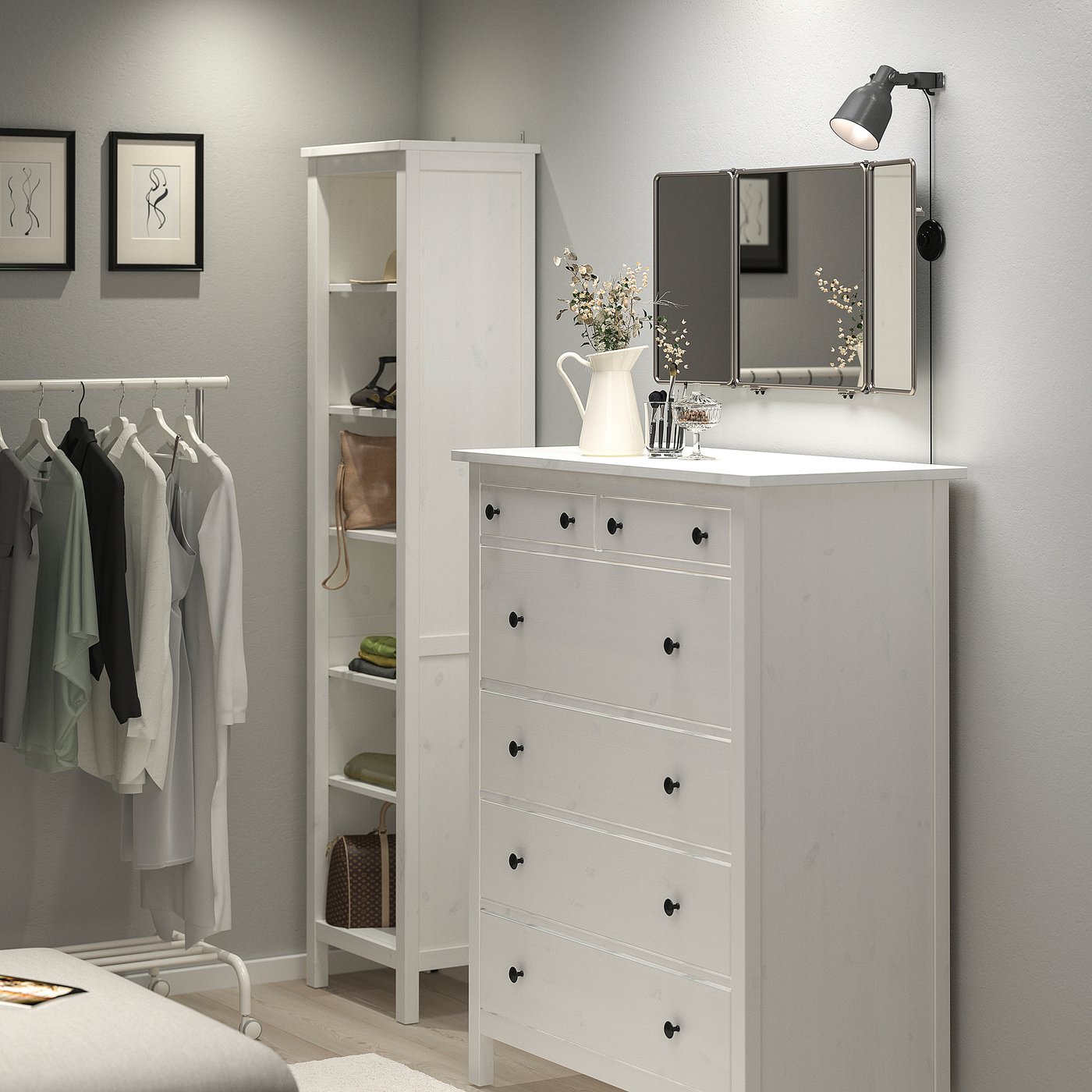 Synnerby シンネルビ 三面鏡 グレー 90x48 Cm Ikea