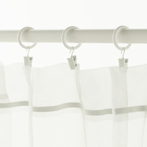SYRLIG スィールリグ カーテンリング クリップ&フック付き, ホワイト, 25 mm