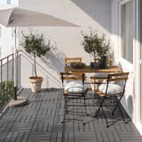 TÄRNÖ テルノー テーブル+チェア4 屋外用, ブラック/ライトブラウンステイン