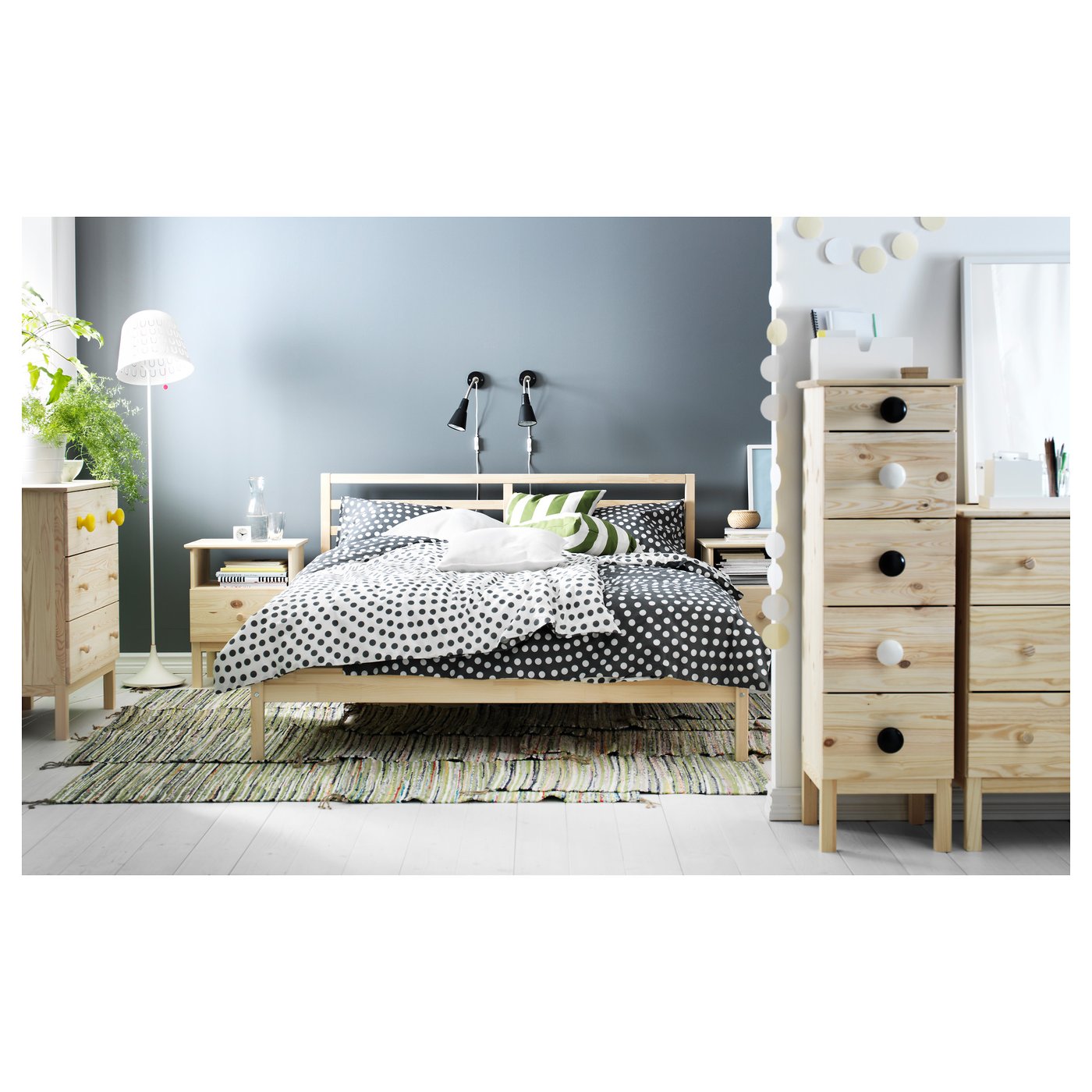 【引取限定】IKEA TARVA ベッドフレーム 140x200 TARVA タルヴァ ベッドフレーム, パイン材/リルヘラン, 140x200 cm - IKEA