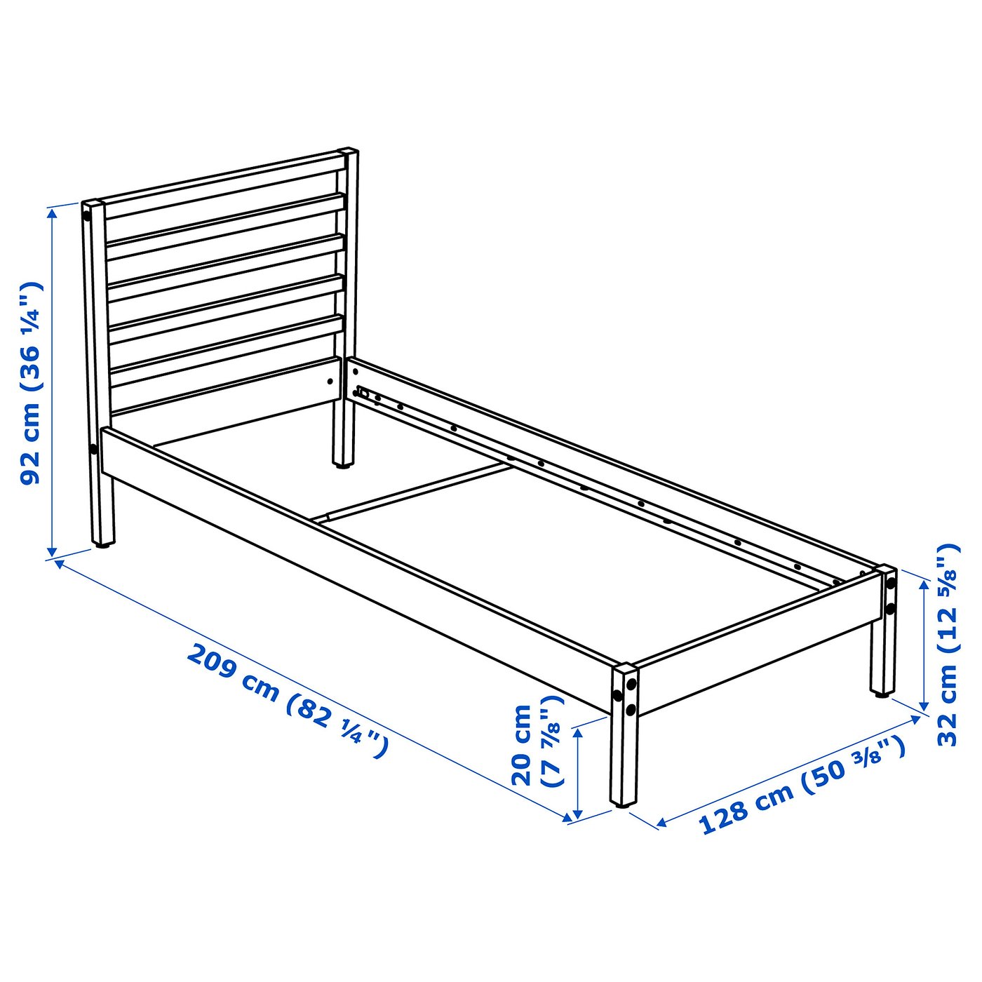 TARVA タルヴァ ベッドフレーム, パイン材/リルヘラン, 120x200 cm - IKEA