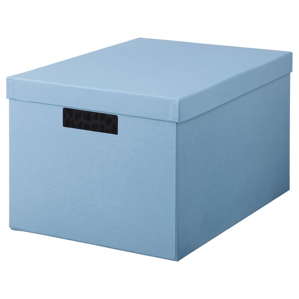 Tjena ティエナ 収納ボックス ふた付き ブルー 25x35x Cm Ikea