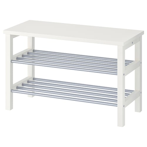 Tjusig シューシグ ベンチ 靴収納付き ホワイト 81x50 Cm Ikea