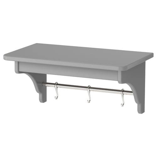 TORNVIKEN トルンヴィーケン ウォールシェルフ, グレー, 50 cm