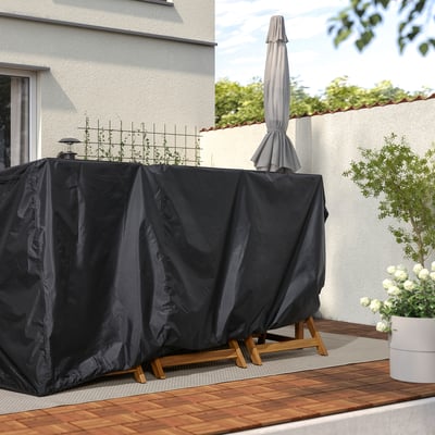 TOSTERÖ トステロー 家具セット用カバー, ダイニングセット/ブラック, 215x135 cm