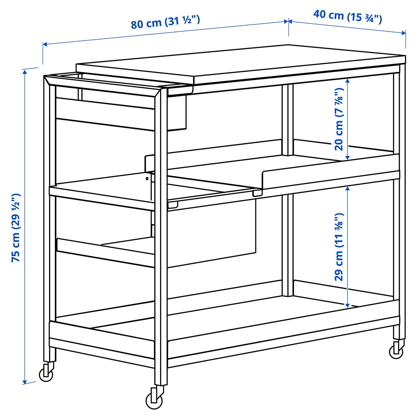 イケアトロッテンワゴン IKEA TROTTEN CART