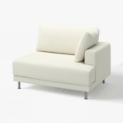 UPPÅKRA ウッポークラ 1.5人掛けシートモジュール, アームレスト付き 右/アクスヴァラ オフホワイト
