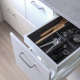 UPPDATERA ウップダテラ 引き出し整理ボックス 仕切り調節可能, グレー, 40 cm