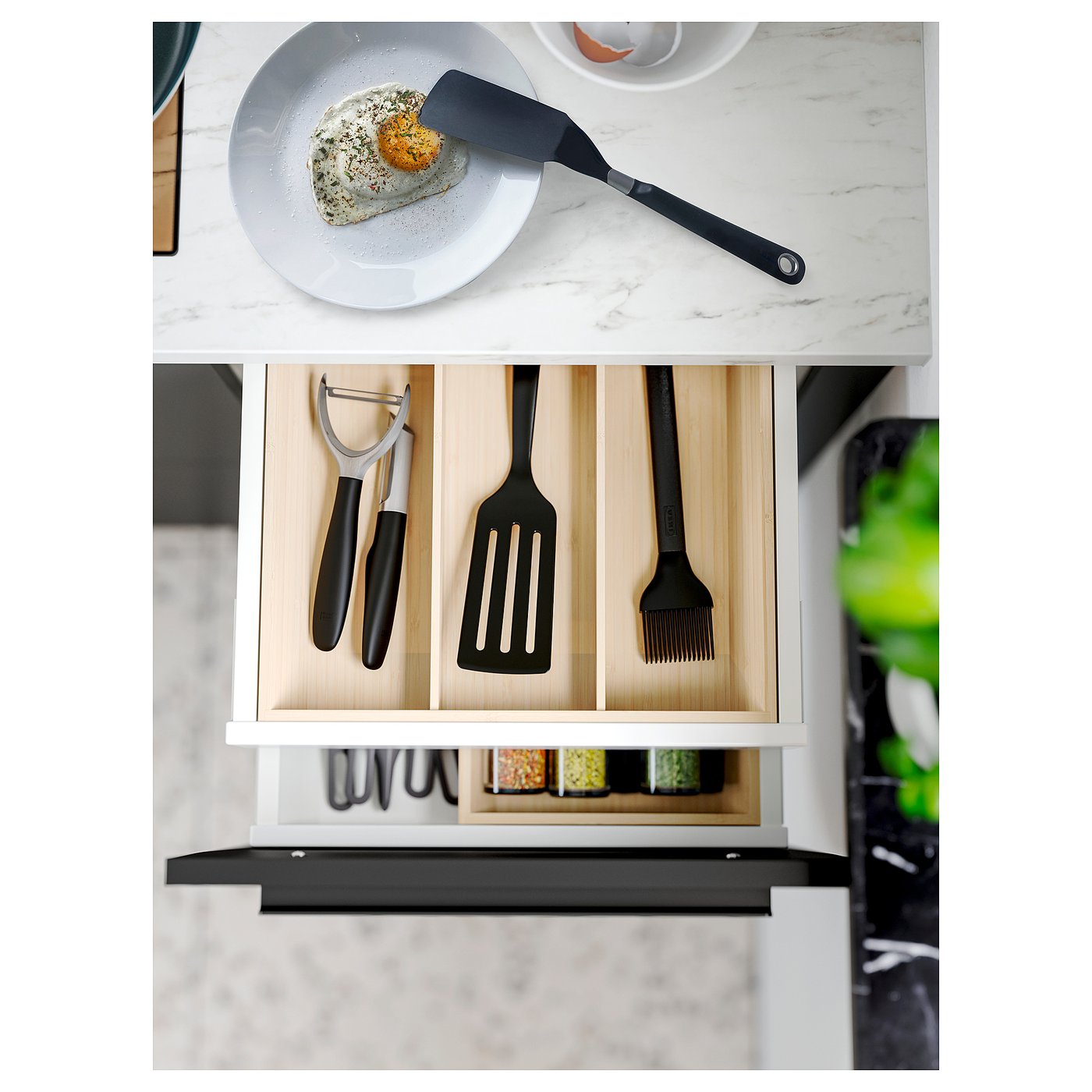 UPPDATERA ウップダテラ カトラリートレイ, ライトバンブー, 32x50 cm