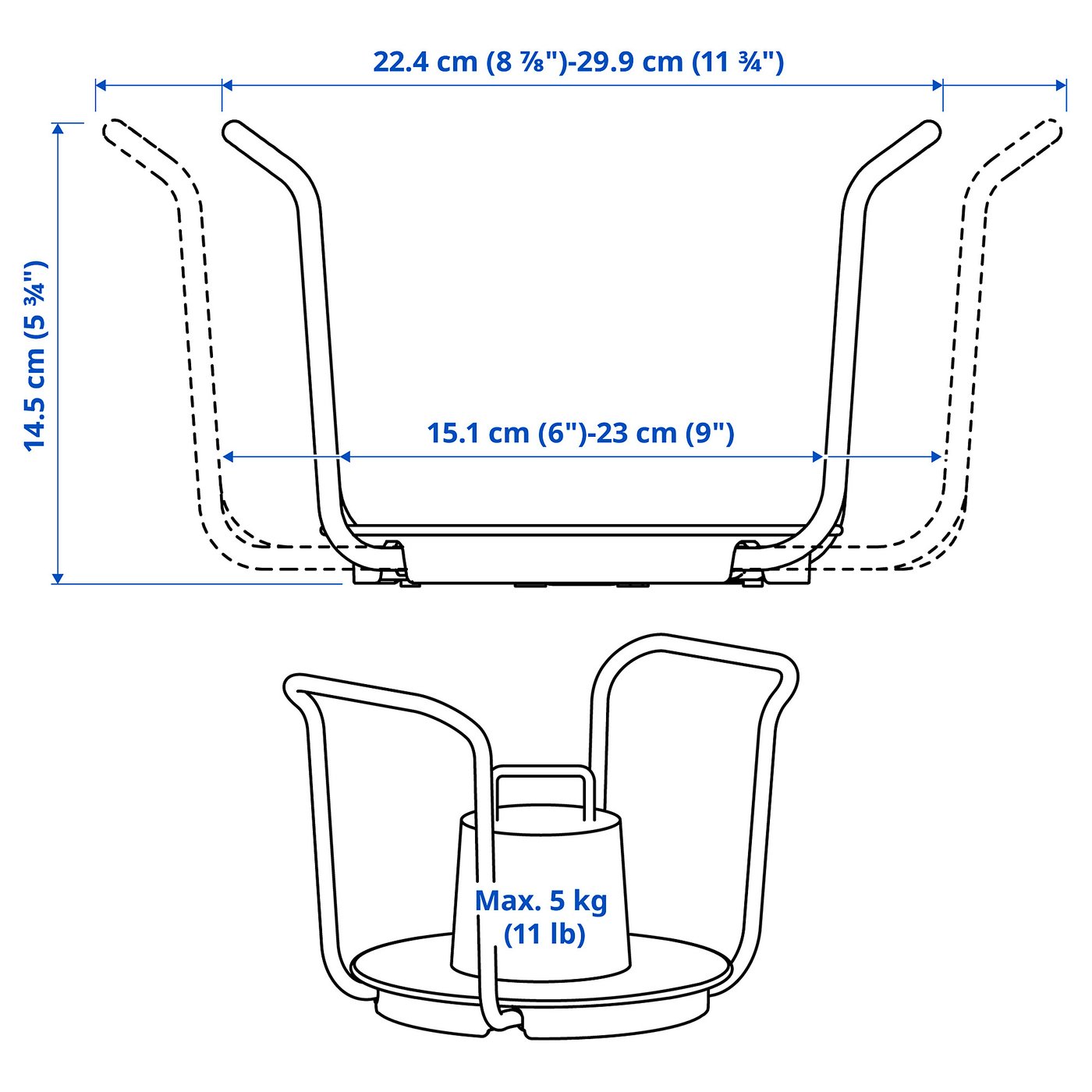 UPPDATERA ウップダテラ プレートホルダー, チャコール, 15-23 cm - IKEA
