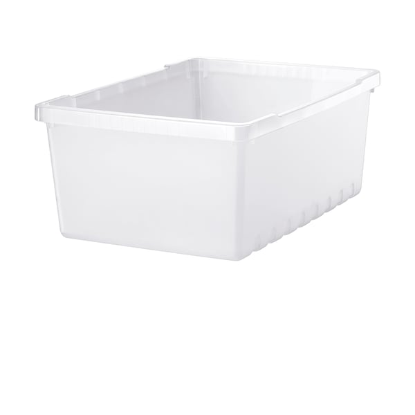 UPPSNOFSAD ウップスノフサド 収納ボックス, 透明ホワイト, 35x25x14 cm/9 l