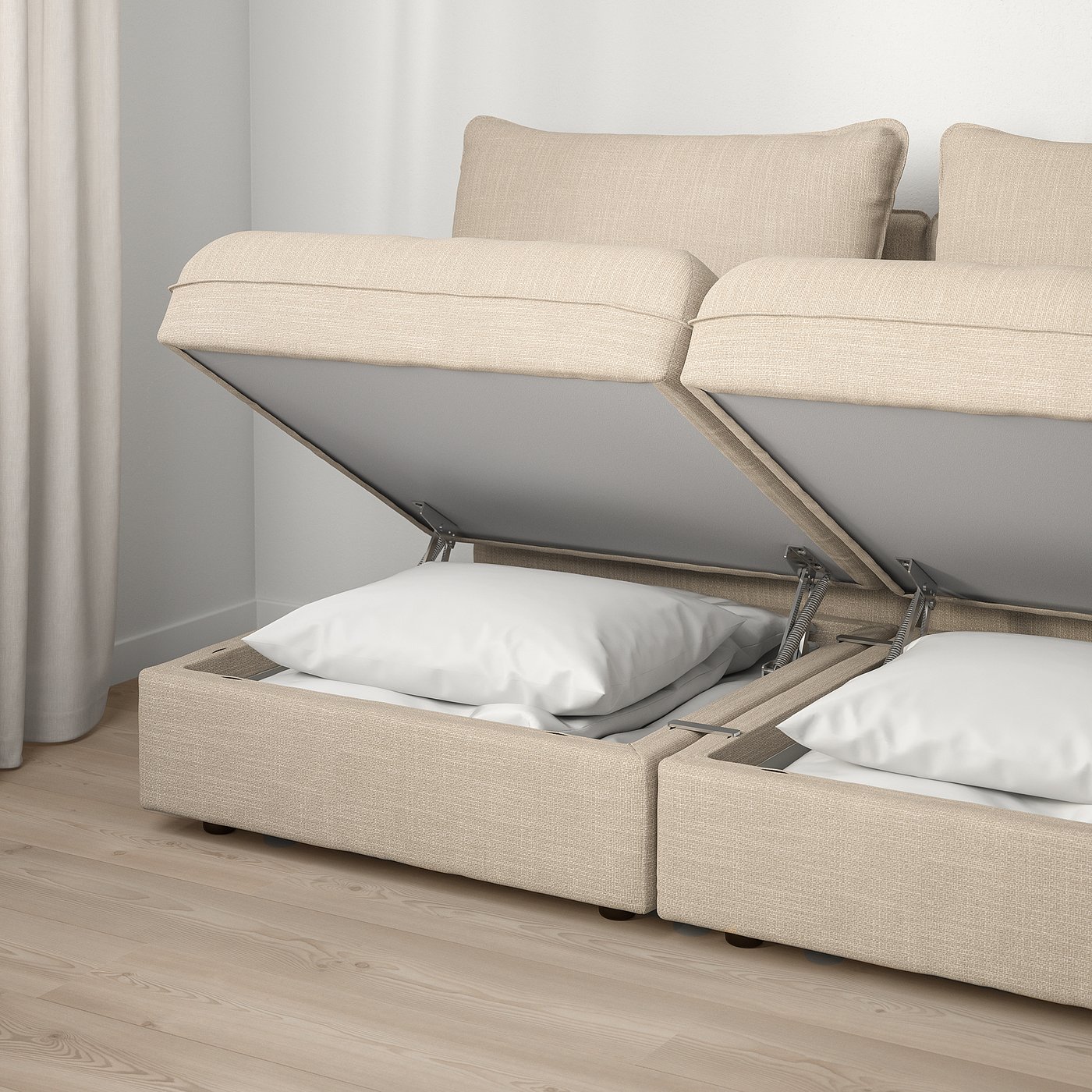 期間限定開催 Ikea イケア 通販 Vallentuna ヴァレントゥナ 2人掛けモジュールソファ 収納付き ヒッラレド ベージュ 12 21春夏新色 Cfiindianetwork Com