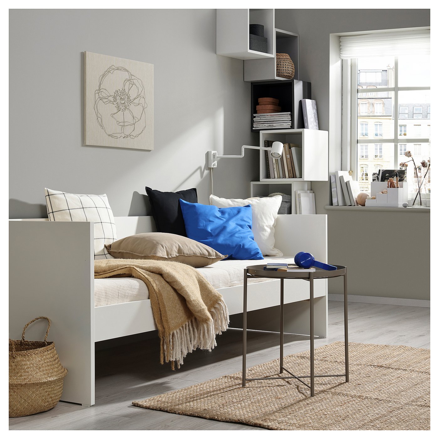 VIHALS ヴィーハルス デイベッド マットレス1付き, ホワイト/ヴァンナ