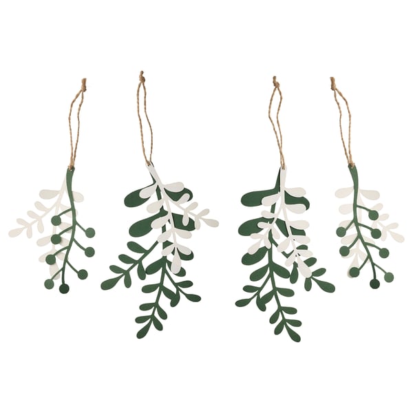 Vinter 21 ヴィンテル 21 ハンギングデコレーション 4個セット ヤドリギ ホワイト グリーン Ikea