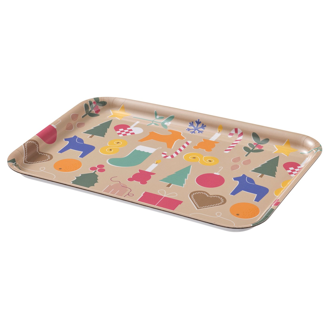 Vinter 2021 ヴィンテル 2021 トレイ クリスマス模様 マルチカラー 20x28 Cm Ikea