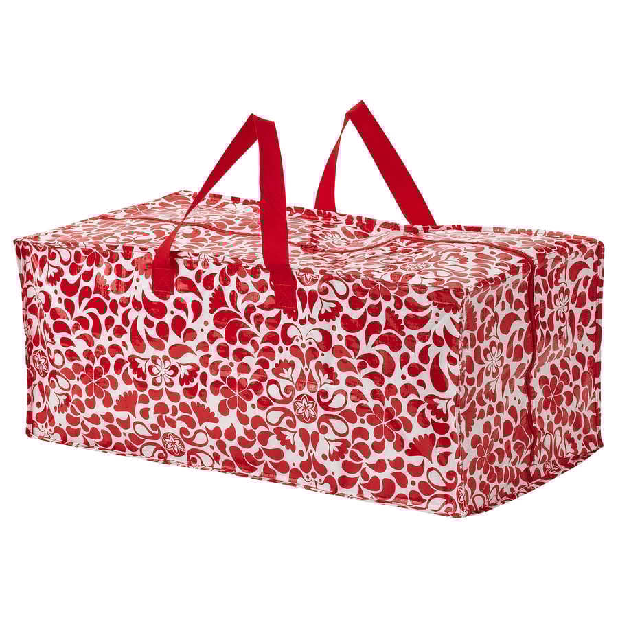 VINTERFINT ヴィンテルフィント 収納バッグ, フローラルパターン レッド, 35x73x30 cm/76 l IKEA