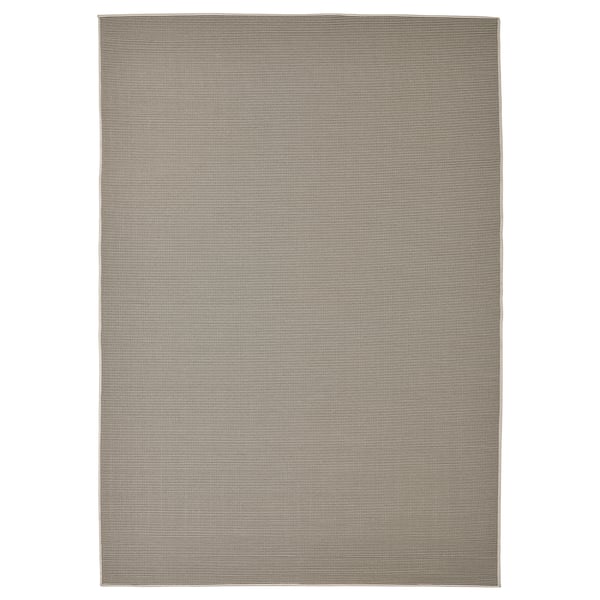 VIRKLUND ヴィルクルンド ラグ 平織り、室内/屋外用, ベージュ/ダークグレー, 160x230 cm