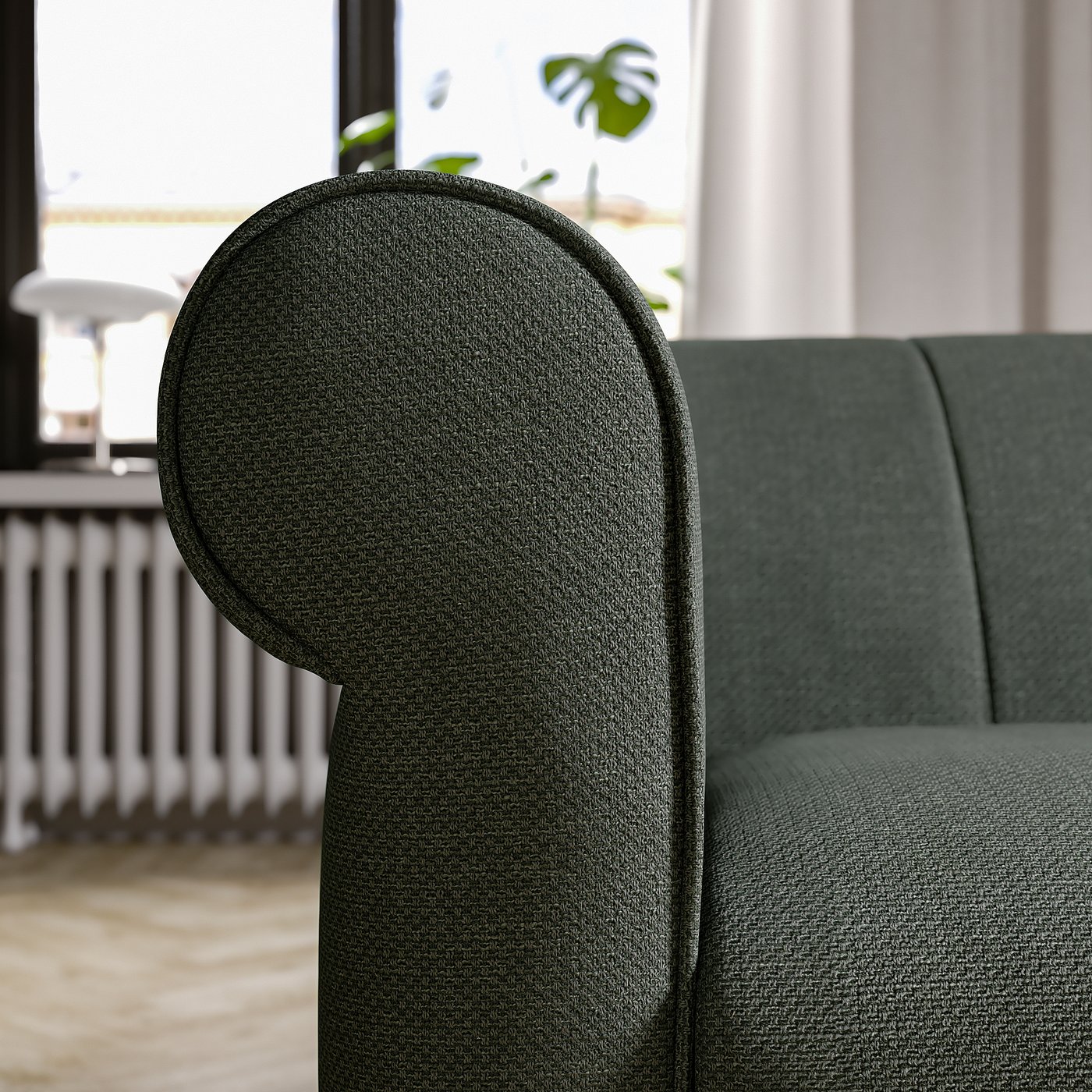 IKEA ヴィスカフォルス 1.5人掛け ソファ グレーグリーン