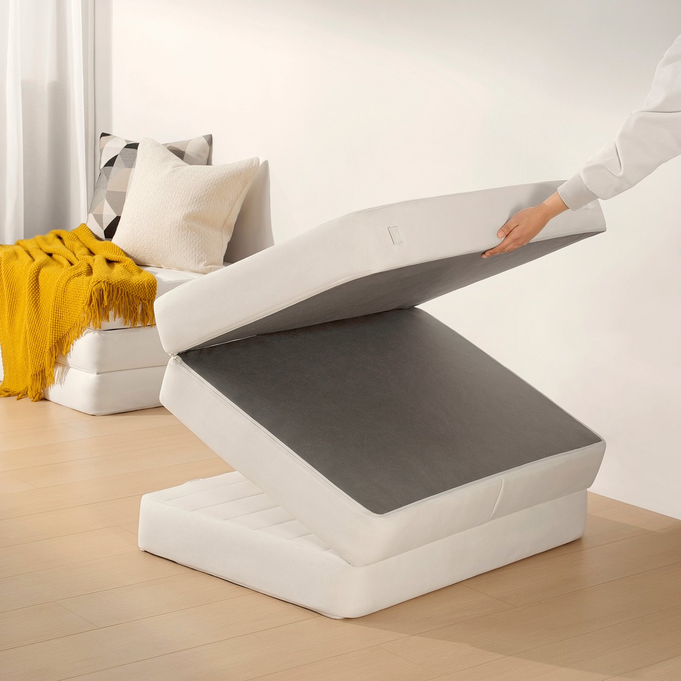 VITHÄLL ヴィトヘル ベッドマットレス/ かため/折りたたみ/シングル/ vithaell-pocket-spring-