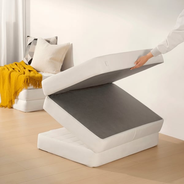 VITHÄLL ヴィトヘル ポケットコイルマットレス, 折りたたみ式 かため/ホワイト, 90x200 cm