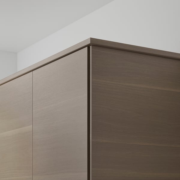 VOXTORP ヴォックストルプ 面取Rデコストリップ/モールディング, ウォールナット調, 221 cm