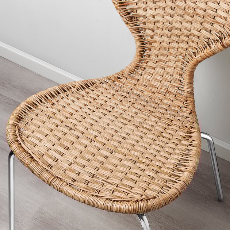 ÄLVSTA chair, handmade rattan/Sefast chromeplated IKEA