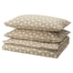 ÄNGSNEJLIKA Duvet cover and 2 pillowcases, grey-beige/off-white, 200x230/50x80 cm
