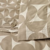 ÄNGSNEJLIKA Duvet cover and 2 pillowcases, grey-beige/off-white, 200x230/50x80 cm