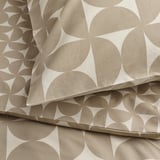 ÄNGSNEJLIKA Duvet cover and pillowcase, grey-beige/off-white, 150x200/50x80 cm