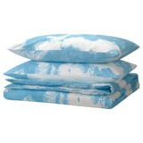 ÄNGSVITVINGE Duvet cover and 2 pillowcases, blue/white, 200x230/50x80 cm