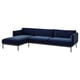 ÄPPLARYD 4-seat sofa with chaise longue, Djuparp dark blue