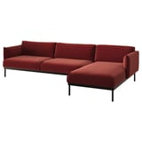 ÄPPLARYD 4-seat sofa with chaise longue, Djuparp red/brown