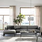 ÄPPLARYD 4-seat sofa with chaise longue, Lejde grey/black
