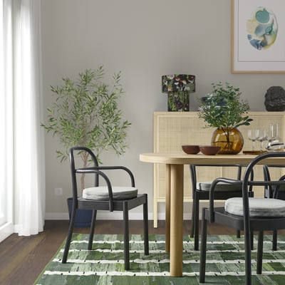 ÅKERVINDEFLY Chair pad, beige, 38 cm