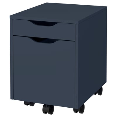 ALEX Drawer unit on castors, black-blue/black, 36x50 cm