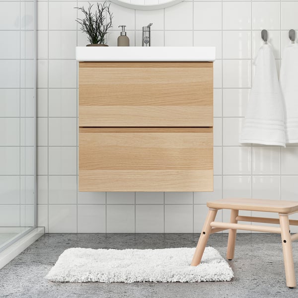 ALMTJÄRN Bath mat, white, 40x60 cm