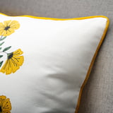 AROMATISK Cushion cover, floral pattern/yellow, 50x50 cm