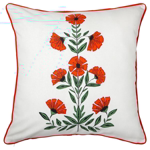 AROMATISK Cushion cover, stripe/floral pattern, 50x50 cm