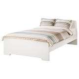 ASKVOLL Bed with headboard, white/Lönset, 120x200 cm