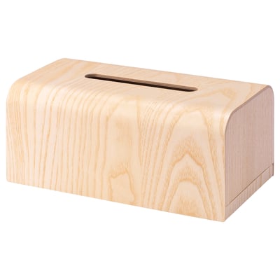 ASPDAGEN Box for tissues, ash veneer, 28x14x12 cm
