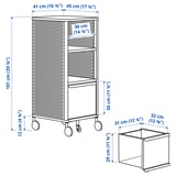 BEKANT Storage unit on castors, mesh/black, 41x101 cm