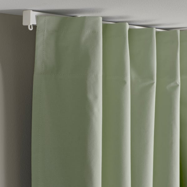 BENGTA Block-out curtain, 1 piece, green/with heading tape, 210x250 cm