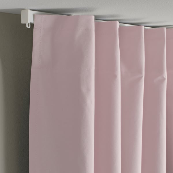 BENGTA Block-out curtain, 1 piece, light pink/with heading tape, 210x250 cm
