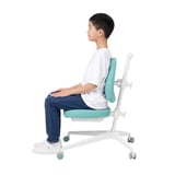 BERGLÄRKA / DAGNAR Children's desk and chair, solid birch/turquoise, 120x70 cm
