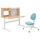 Option: BERGLÄRKA / DAGNAR Children's desk and chair, solid birch/turquoise, 120x70 cm