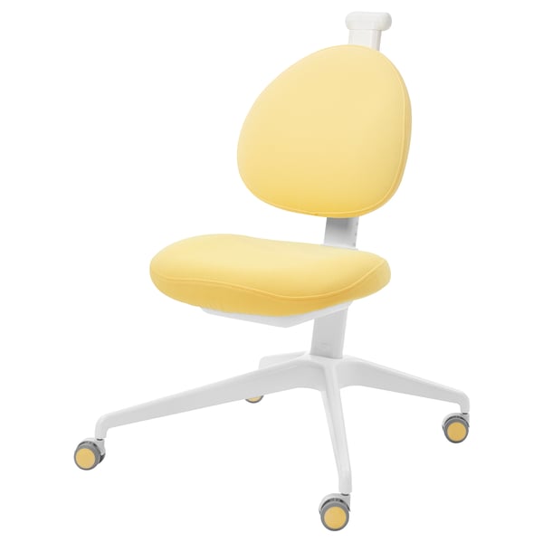 BERGLÄRKA / DAGNAR Children's desk and chair, solid birch/yellow, 120x70 cm