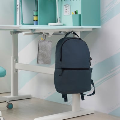 BERGLÄRKA / DAGNAR Children's desk and chair, turquoise/white, 100x70 cm